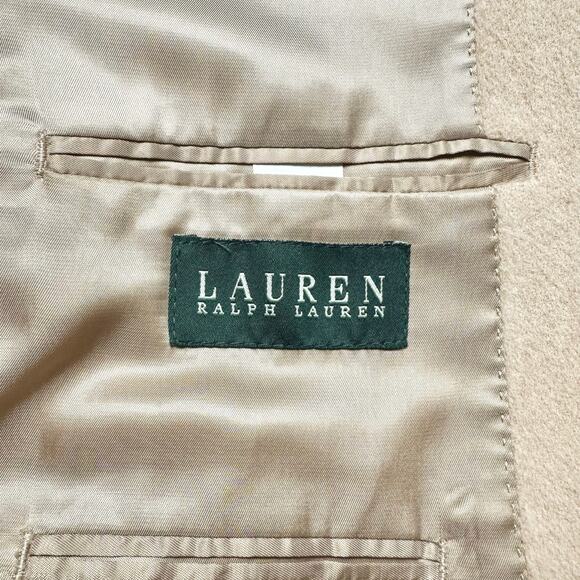 Lauren Ralph Lauren | Men | 100% Camel Hair Solid Tan Lined Classic Blazer | 42R - Picture 9 of 13